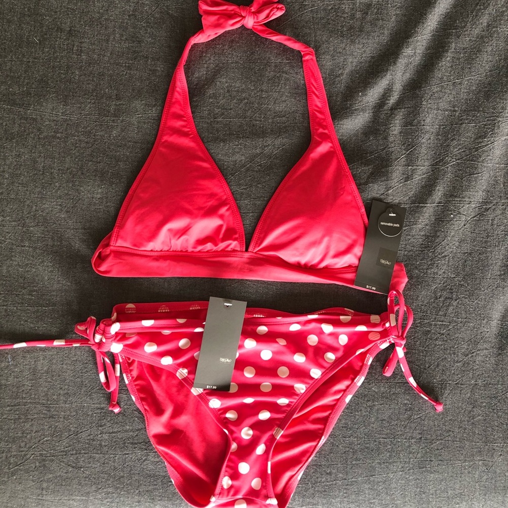 Mossimo Target Halter Top Polka Dot Tie Bikini